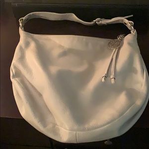 White leather authentic coach bag